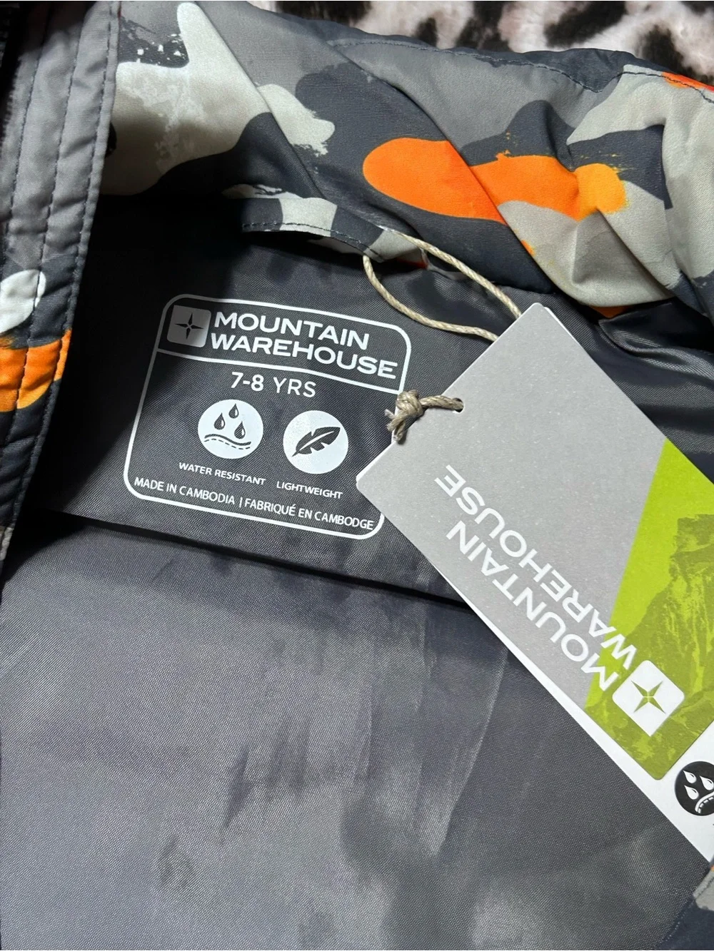Mountain Warehouse Orange & Gray Lightweight Water Resistant Camo Puffer Vest